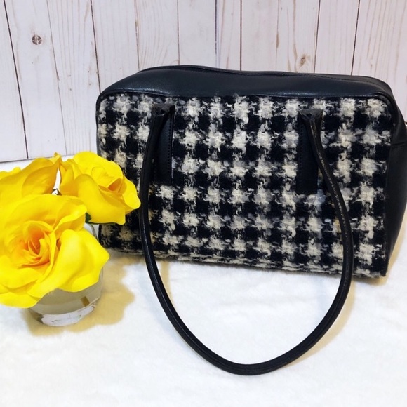 VTG ITALIAN Wool Houndstooth Shoulder bag - Picture 3 of 5